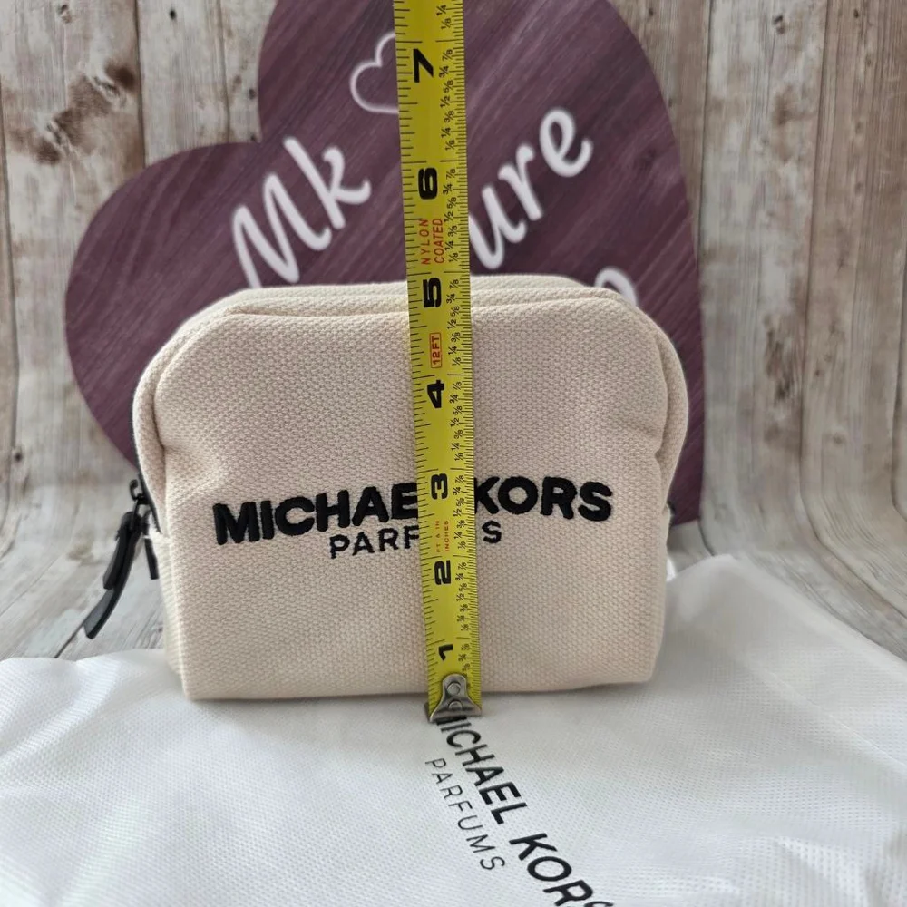 Michael Kors Beige Black Cosmetic Bag